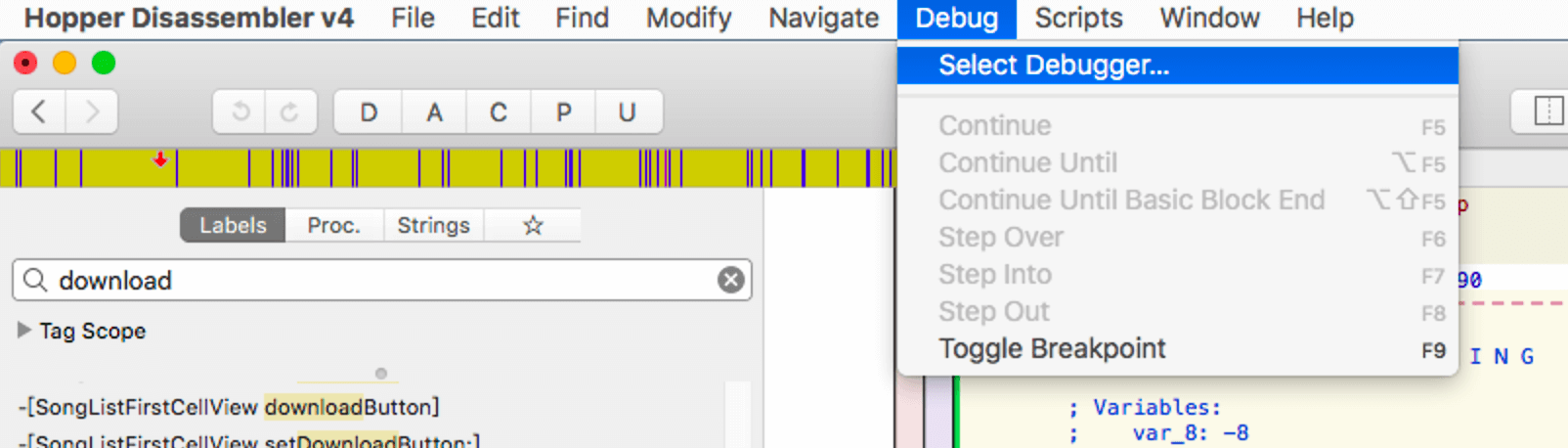 hd debugger menu