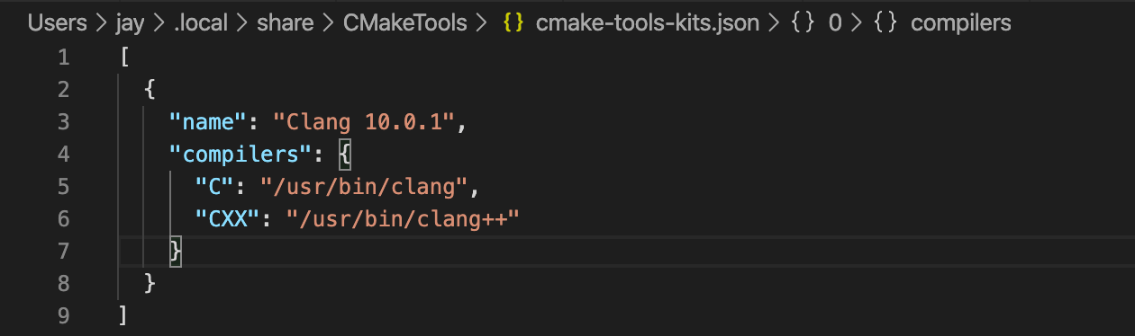 cmake tools kits